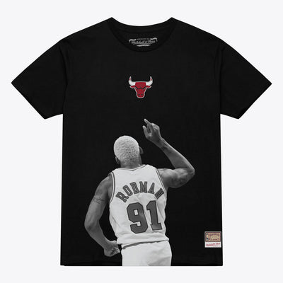 Mitchell & Ness Dennis Rodman Chicago Bulls Black Player T-Shirt