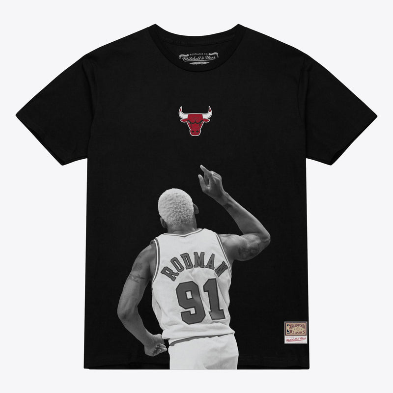 Mitchell & Ness Dennis Rodman Chicago Bulls Black Player T-Shirt