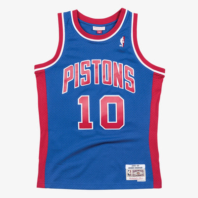 Mitchell & Ness Dennis Rodman Detroit Pistons 1988-89 Blue Swingman Player Jersey