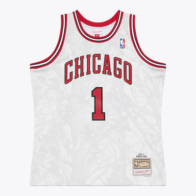 Mitchell & Ness Derrick Rose Chicago Bulls 2010-11 White Ghosted Swingman Jersey