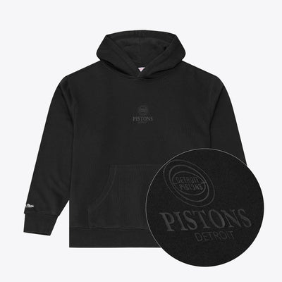Mitchell & Ness Detroit Pistons Black Core Essentials Fleece Hoodie