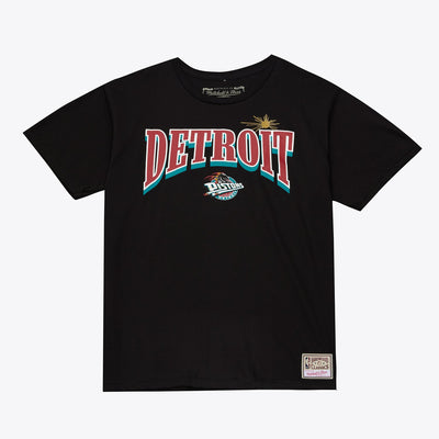 Mitchell & Ness Detroit Pistons Black In the City Wordmark T-Shirt