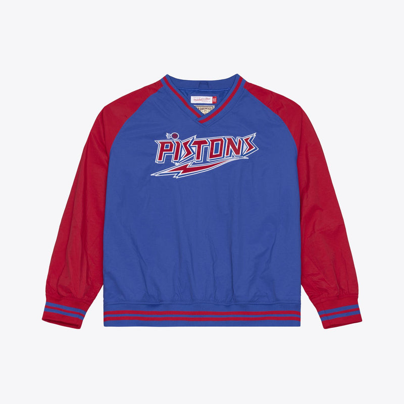 Mitchell & Ness Detroit Pistons Blue Hardwood Classics Nylon Pullover