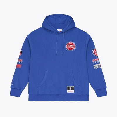 Mitchell & Ness Detroit Pistons Blue Triple Check Fleece Hoodie