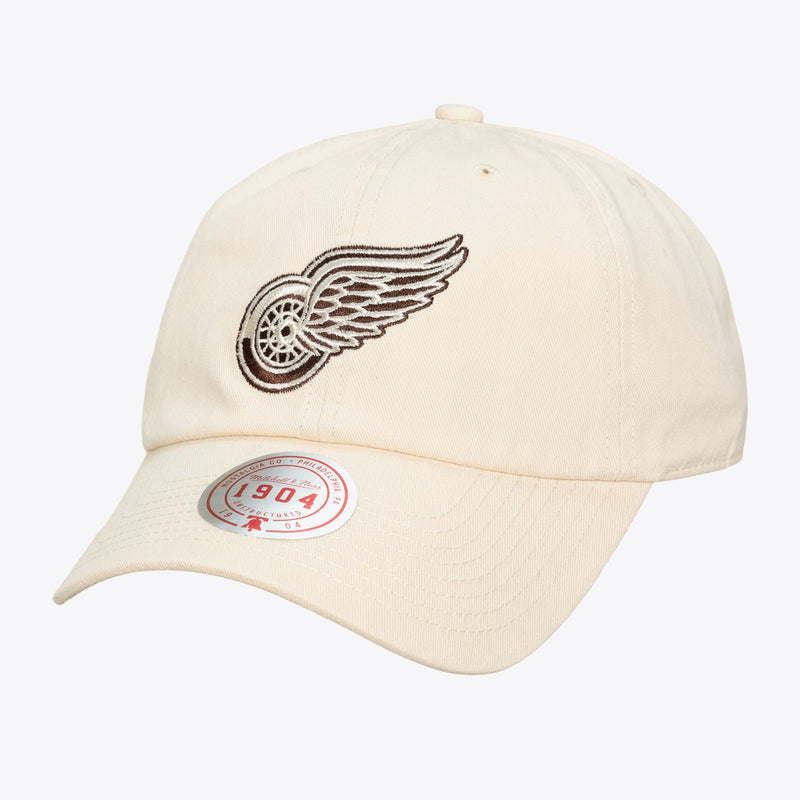 Mitchell & Ness Detroit Red Wings Cream & Brown 1904 Dad Adjustable Hat