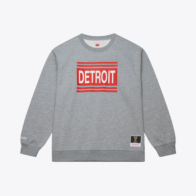 Mitchell & Ness Detroit Red Wings Heather Gray Walk-Off Fleece Sweatshirt