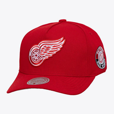 Mitchell & Ness Detroit Red Wings Red Double Clutch Pro Pinch Snapback Hat