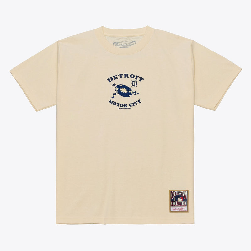 Mitchell & Ness Detroit Tigers Cream Motor City Small Logo Graphic T-Shirt