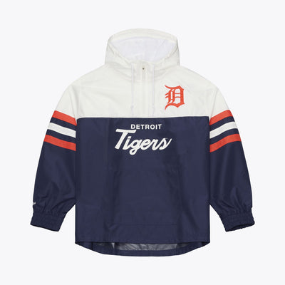 Mitchell & Ness Detroit Tigers Navy Head Coach Lightweight Anorak Quarter-Zip Windbreaker