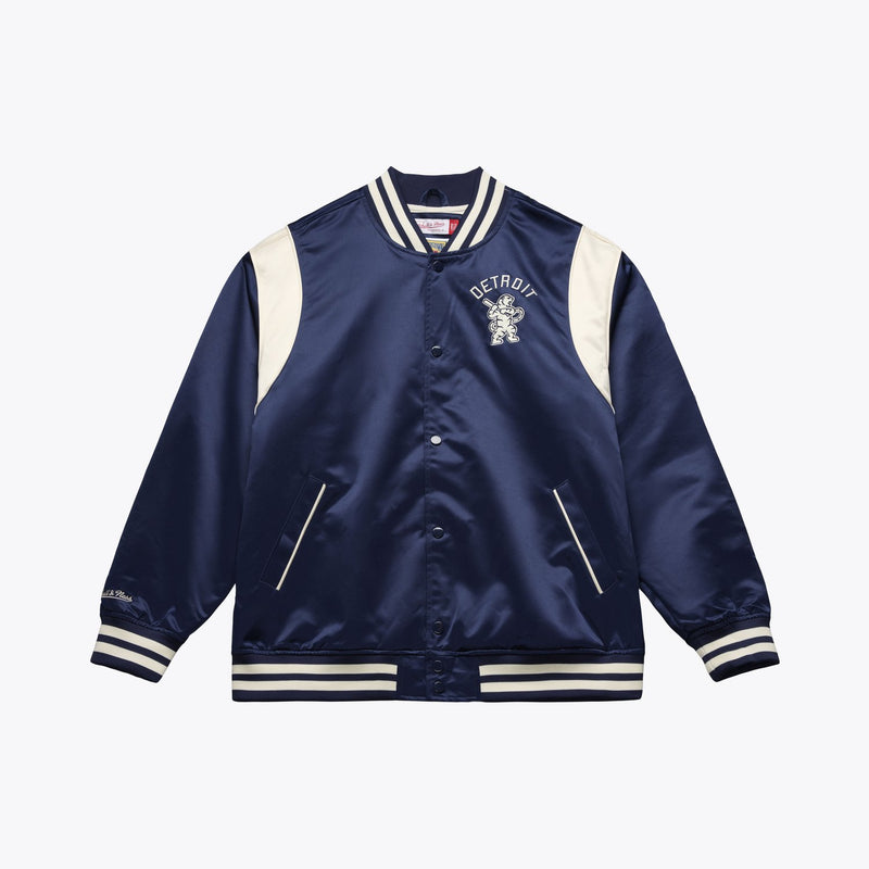 Mitchell & Ness Detroit Tigers Navy Retro Roots Lightweight Satin Full-Snap Jacket