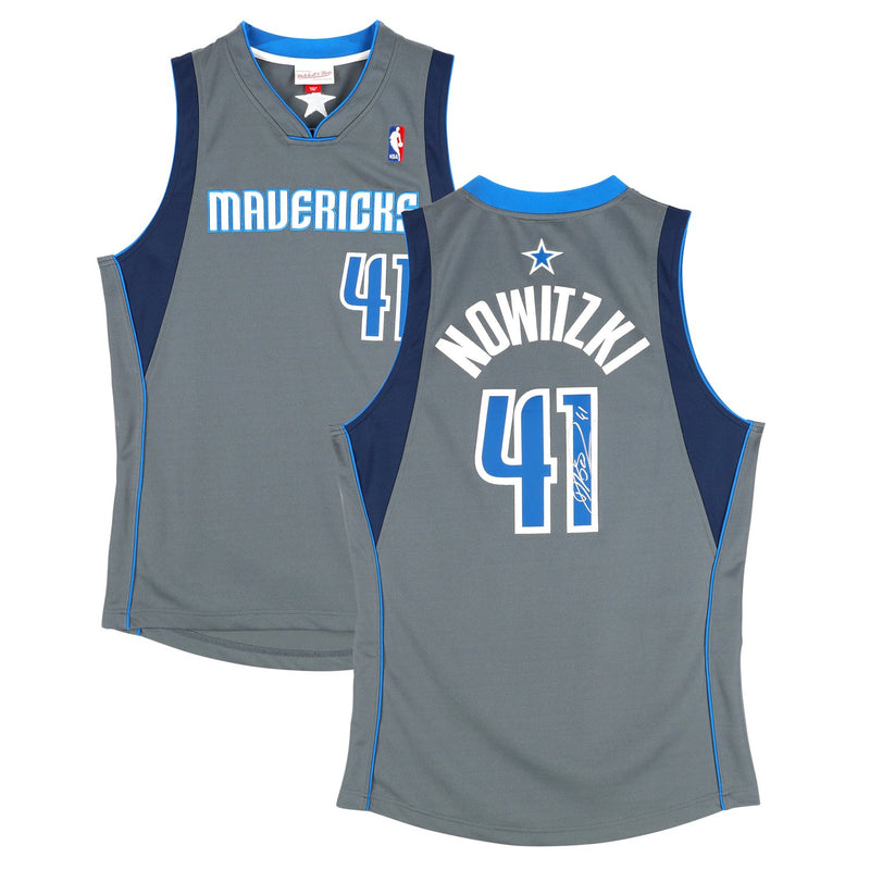 Dirk Nowitzki Dallas Mavericks Autographed Fanatics Authentic Mitchell & Ness Alternate Grey 2003 Authentic Jersey