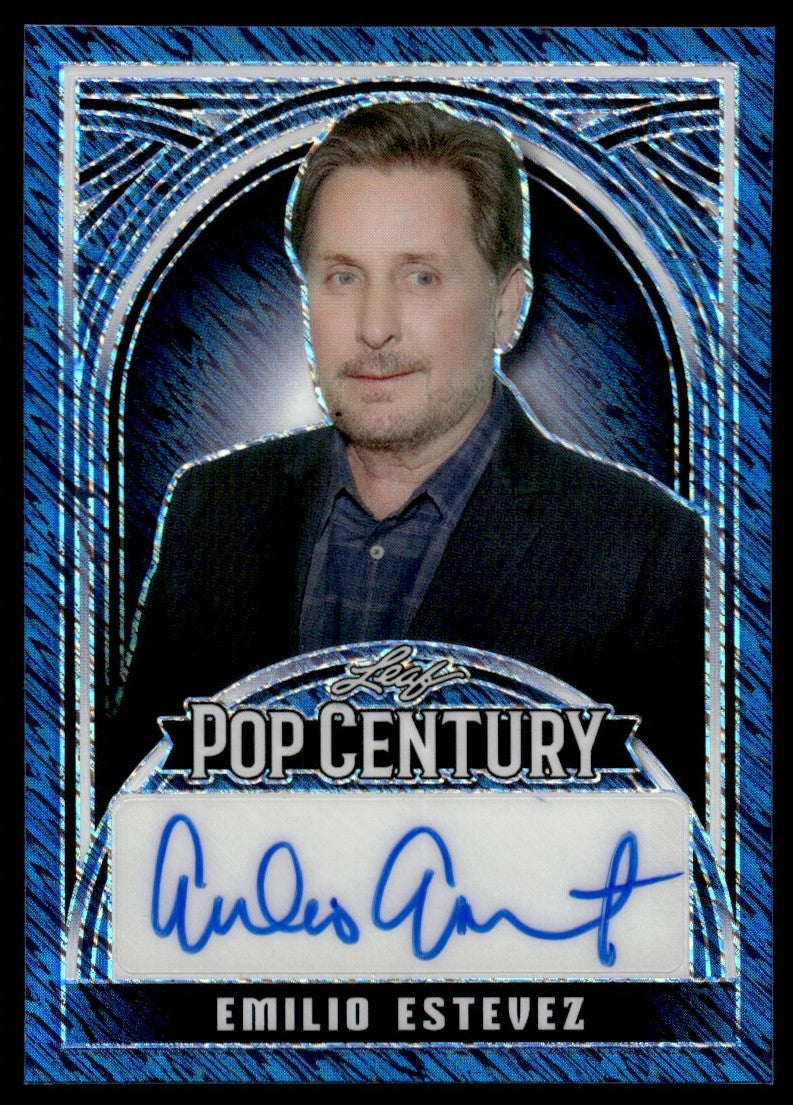 2024 Leaf Pop Century #BA-EE1 Emilio Estevez 6/6 Blue Auto