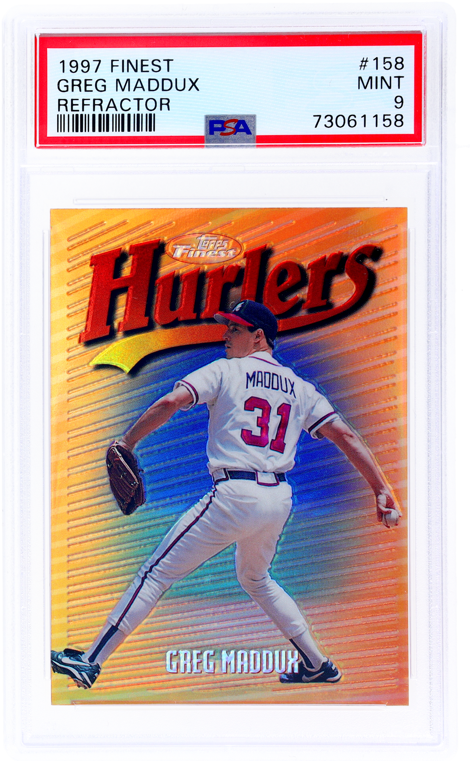 1997 Finest Refractor #158 Greg Maddux PSA 9