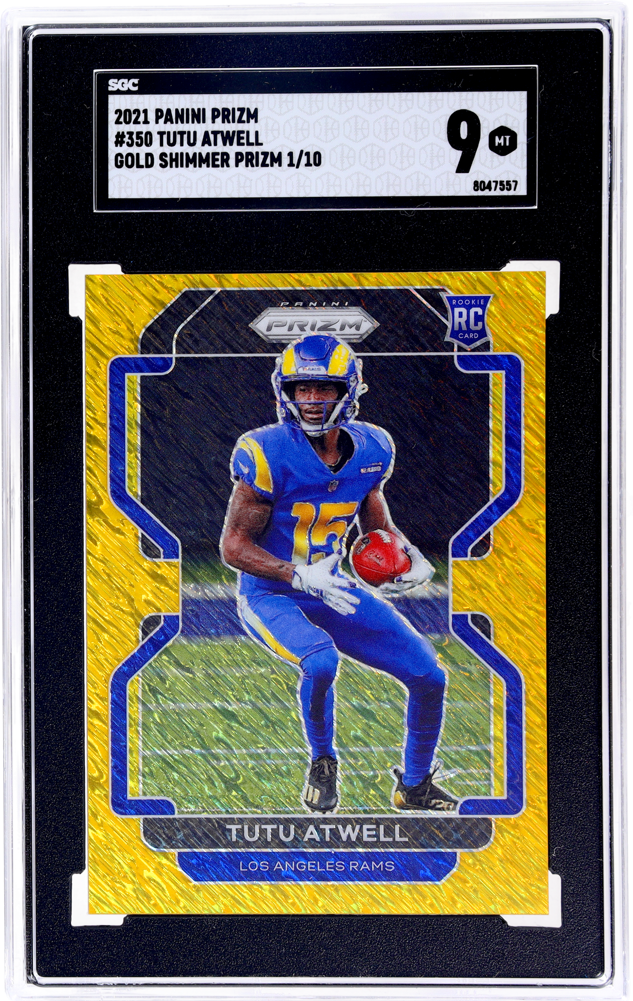 2021 Panini Prizm #350 Tutu Atwell Gold Shimmer Prizm 1 SGC 9