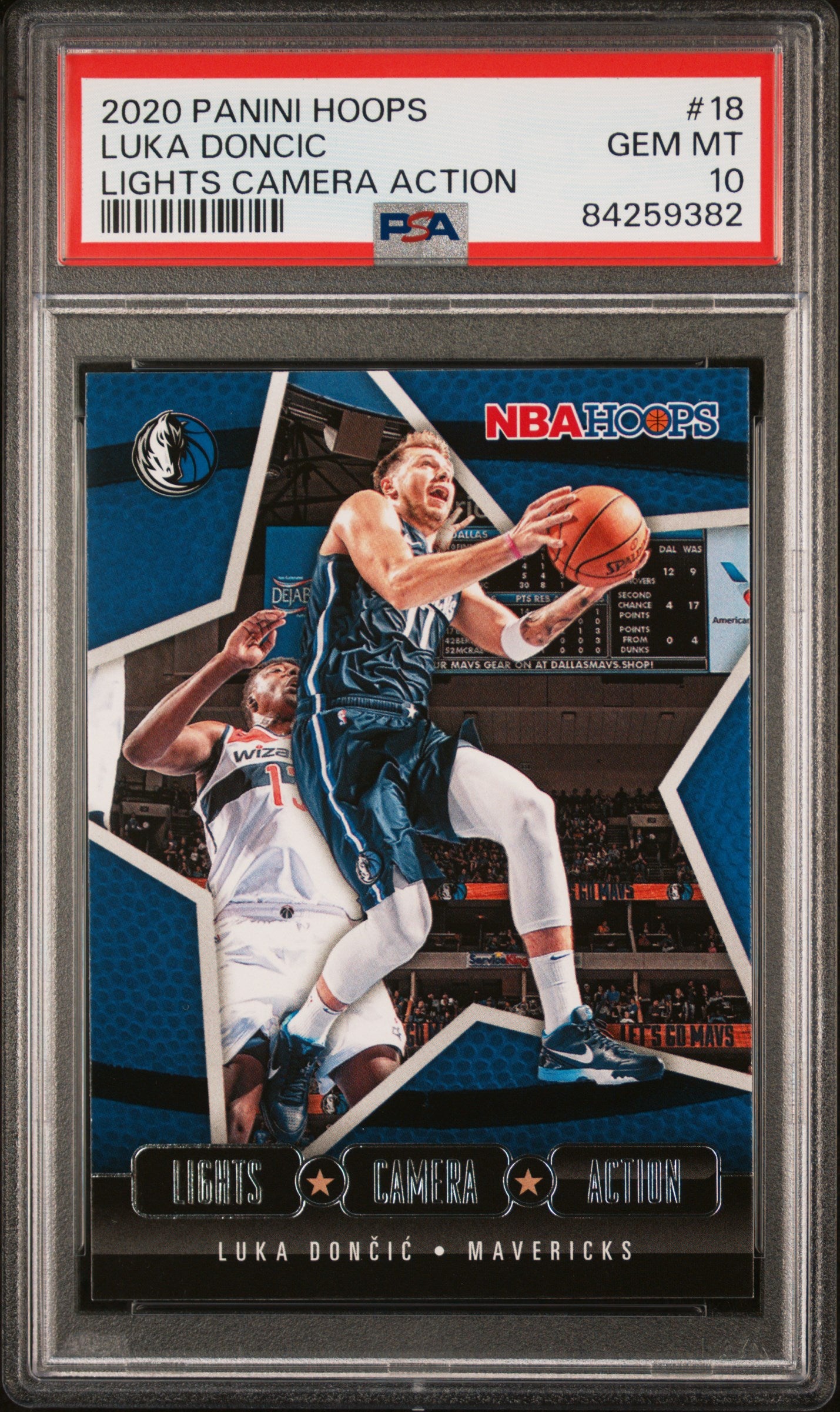 2020 Panini Hoops Lights Camera Action Luka Dončić #18 PSA 10