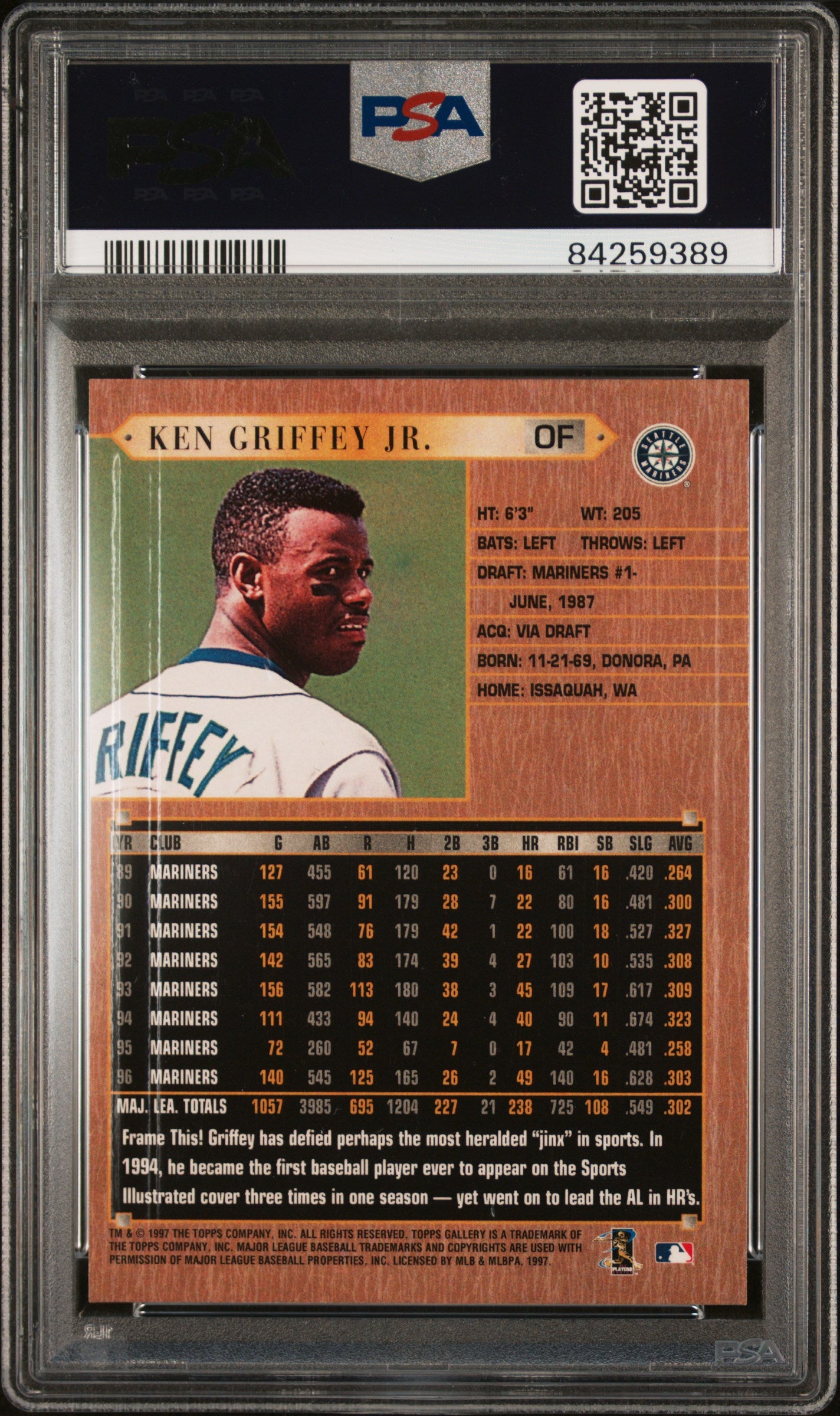 1997 Topps Gallery #79 Ken Griffey Jr. PSA 9