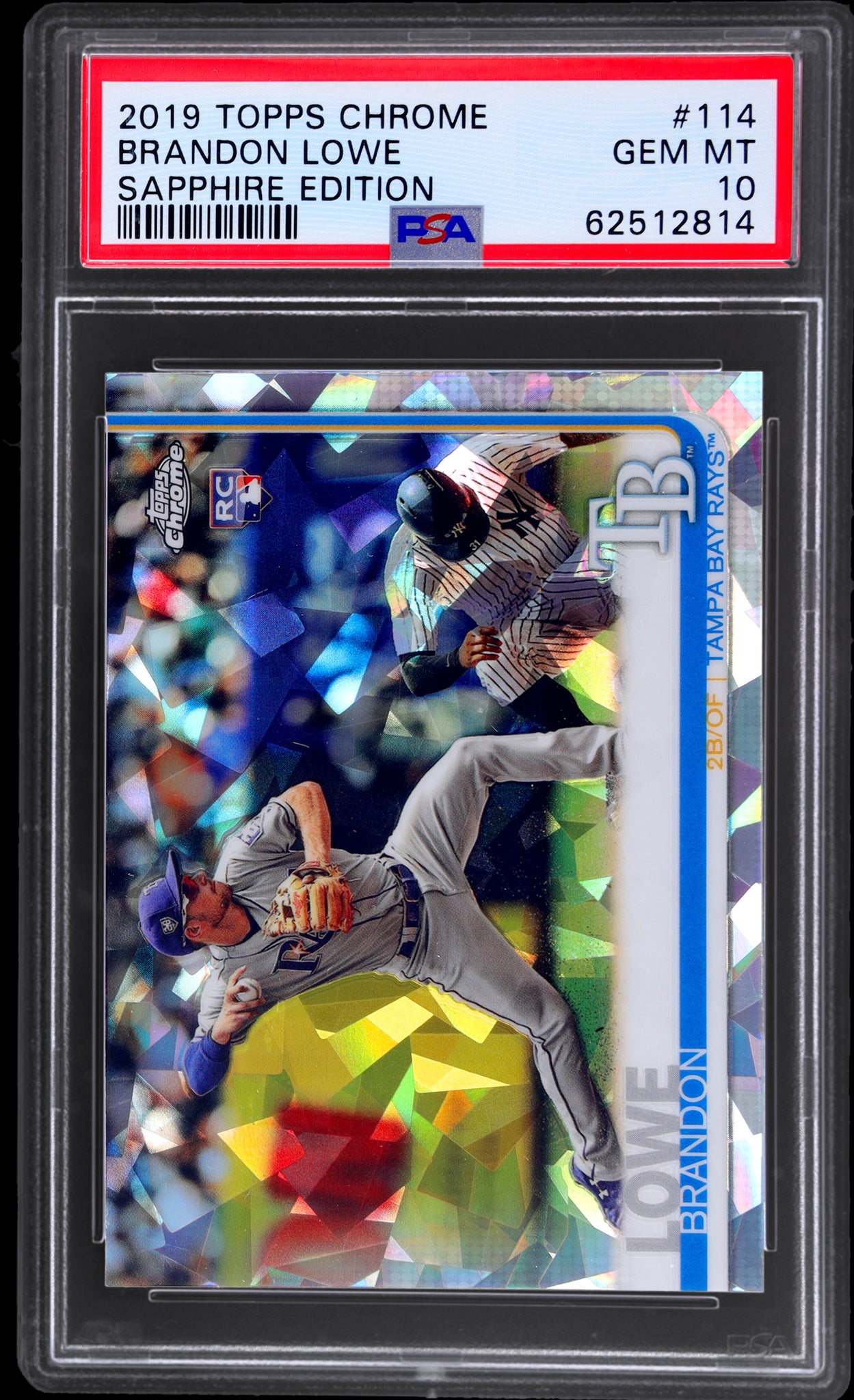 2019 Topps Chrome Sapphire Edition Brandon Lowe Rookie #114 RC PSA 10