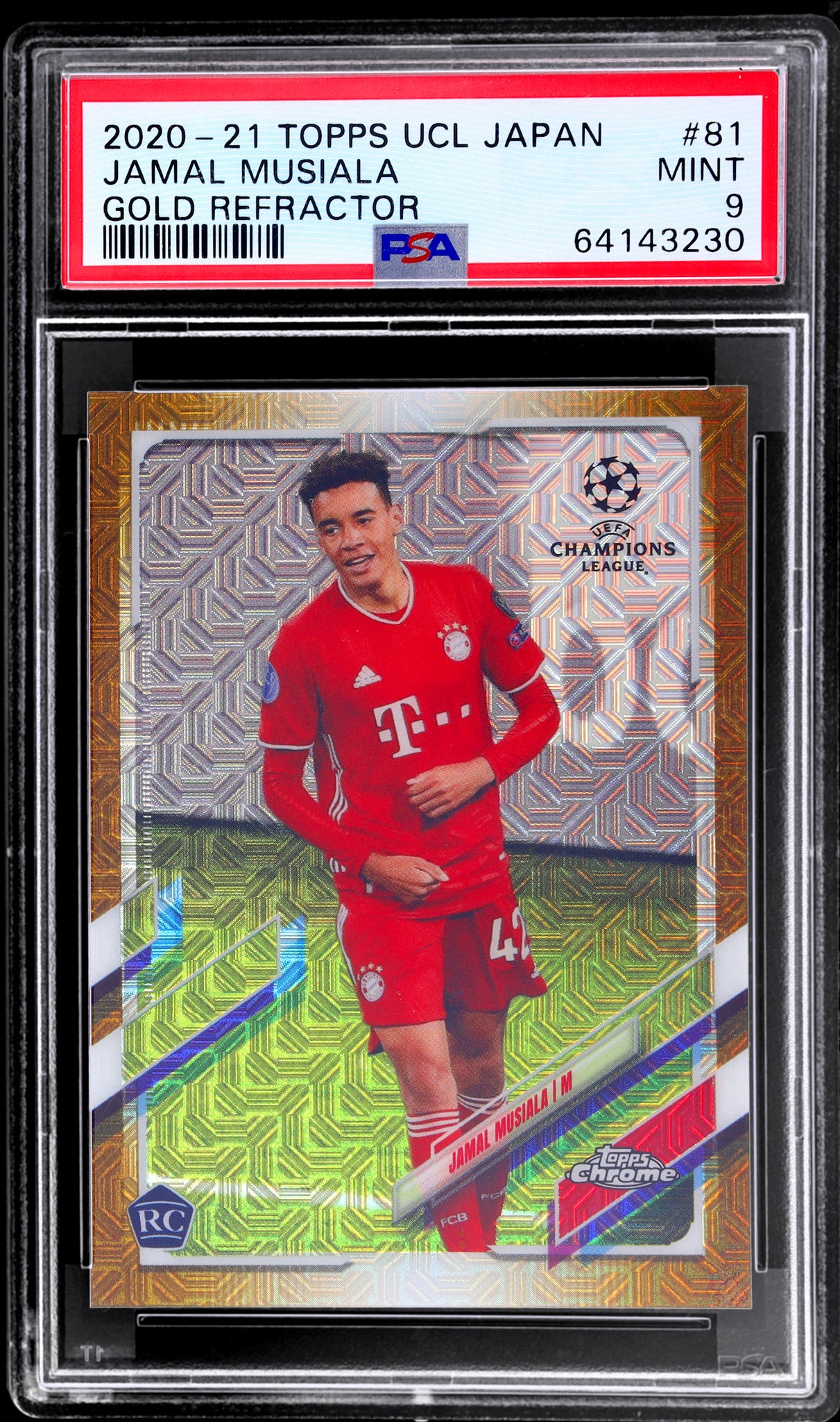 2020 Topps UEFA Champions League Japan #81 Jamal Musiala Gold /50 PSA 9