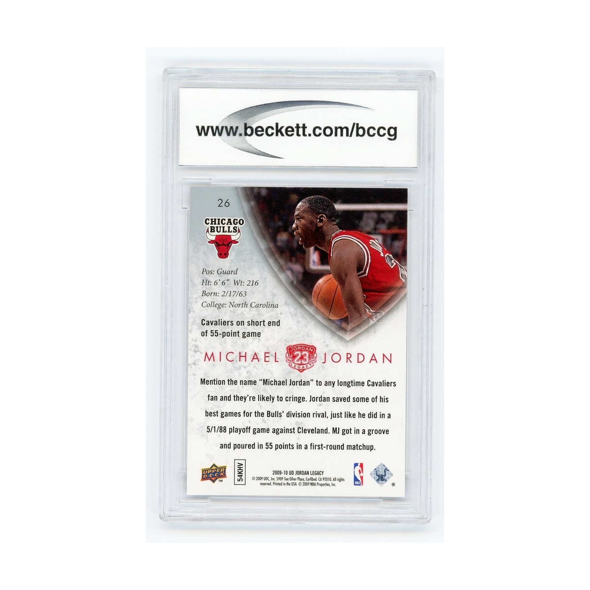2009-10 Upper Deck MJ Legacy Collection Michael Jordan #26 BCCG 10