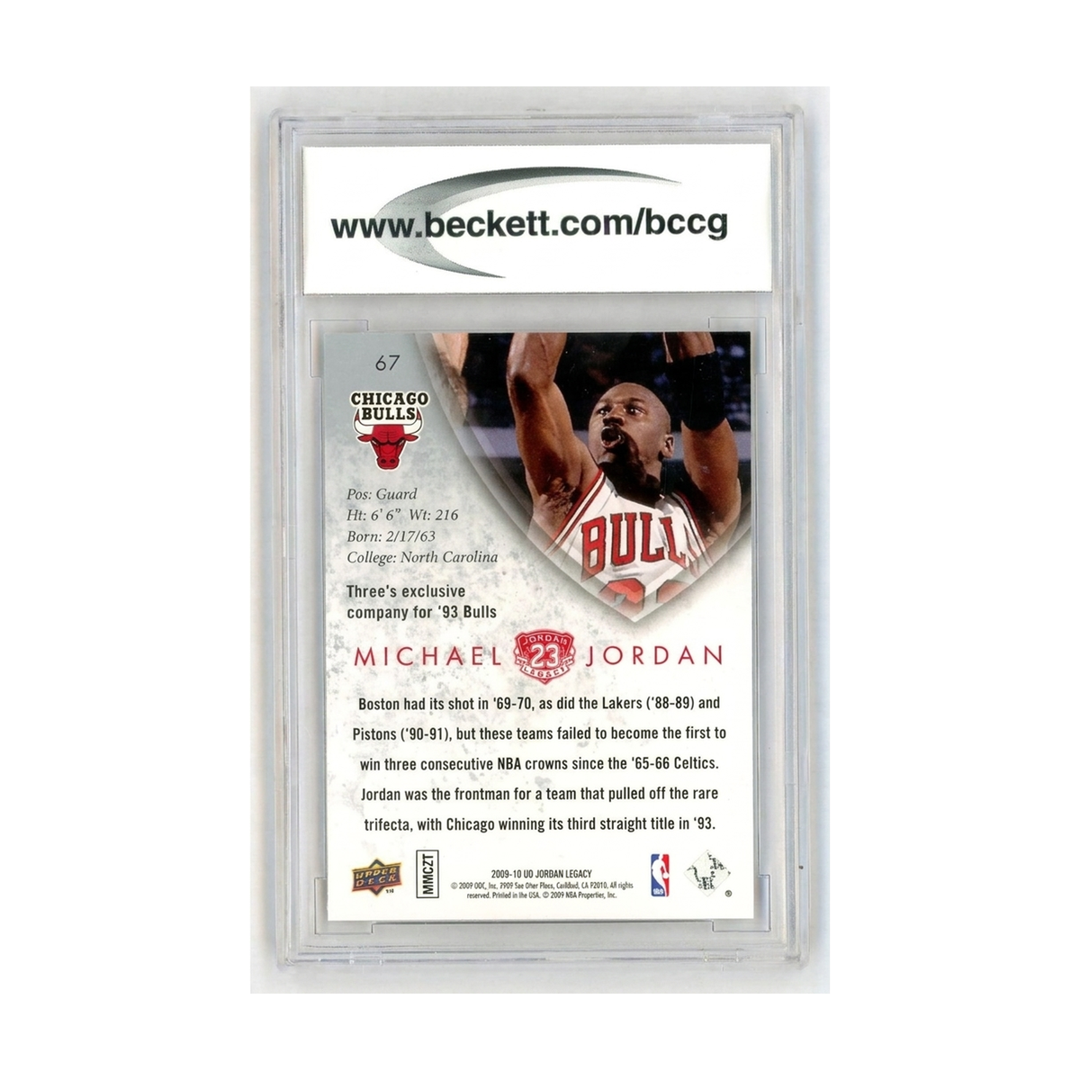 2009-10 Upper Deck MJ Legacy Collection Michael Jordan #67 BCCG 10