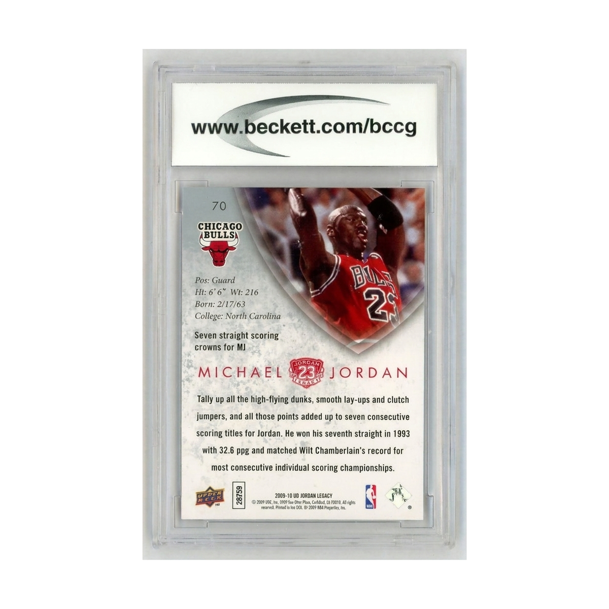 2009-10 Upper Deck MJ Legacy Collection Michael Jordan #70 BCCG 10