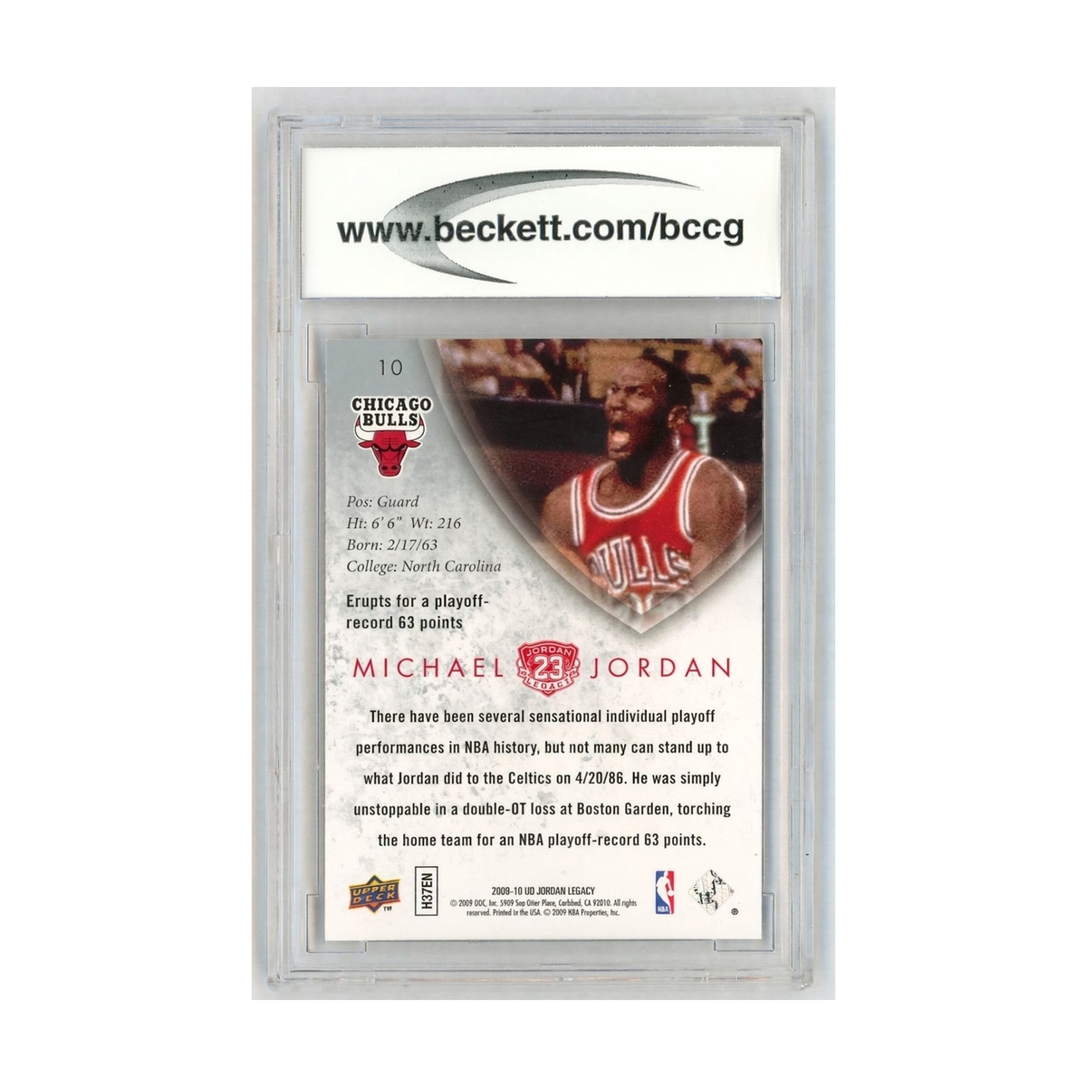 2009-10 Upper Deck MJ Legacy Collection Michael Jordan #10 BCCG 10