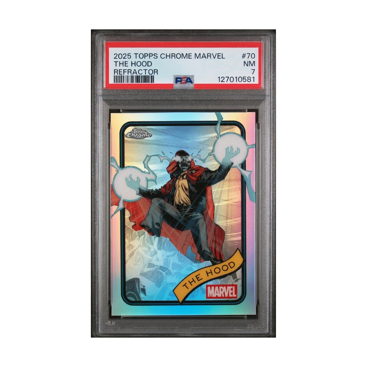 2025 Topps Chrome Marvel The Hood #70 Refractor PSA 7
