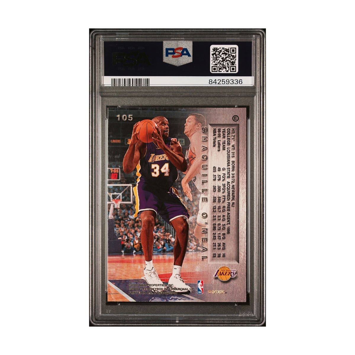1999 Metal Emeralds Shaquille O'Neal #105 PSA 6 84259336