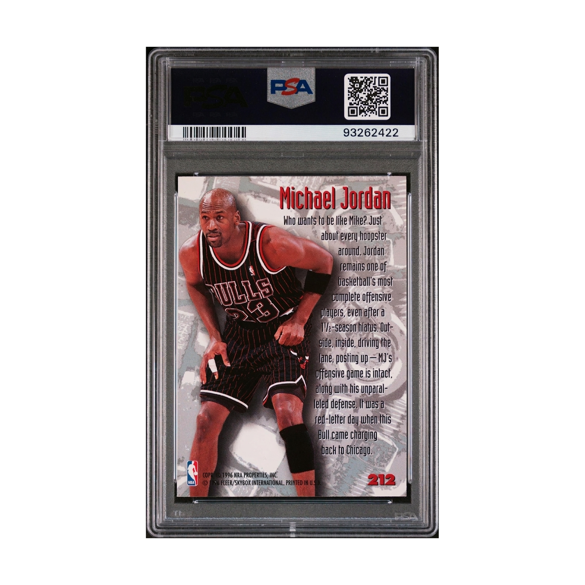 1995 Metal Michael Jordan #212 Nuts & Bolts PSA 7