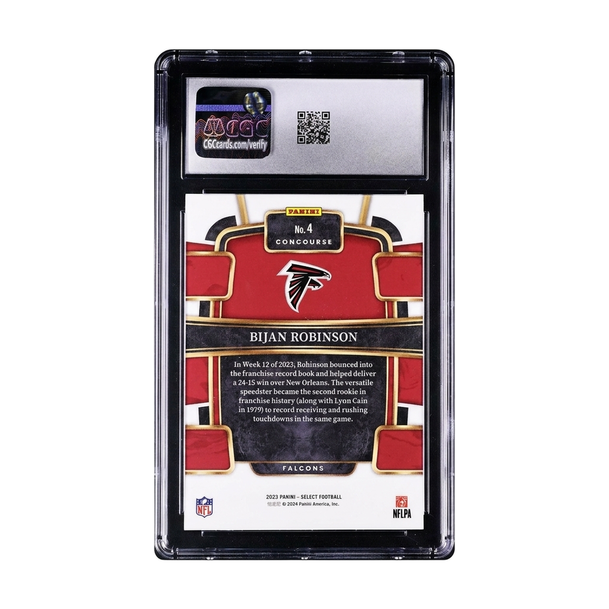 2023 Panini Select Bijan Robinson #4 Concourse RC CGC 10