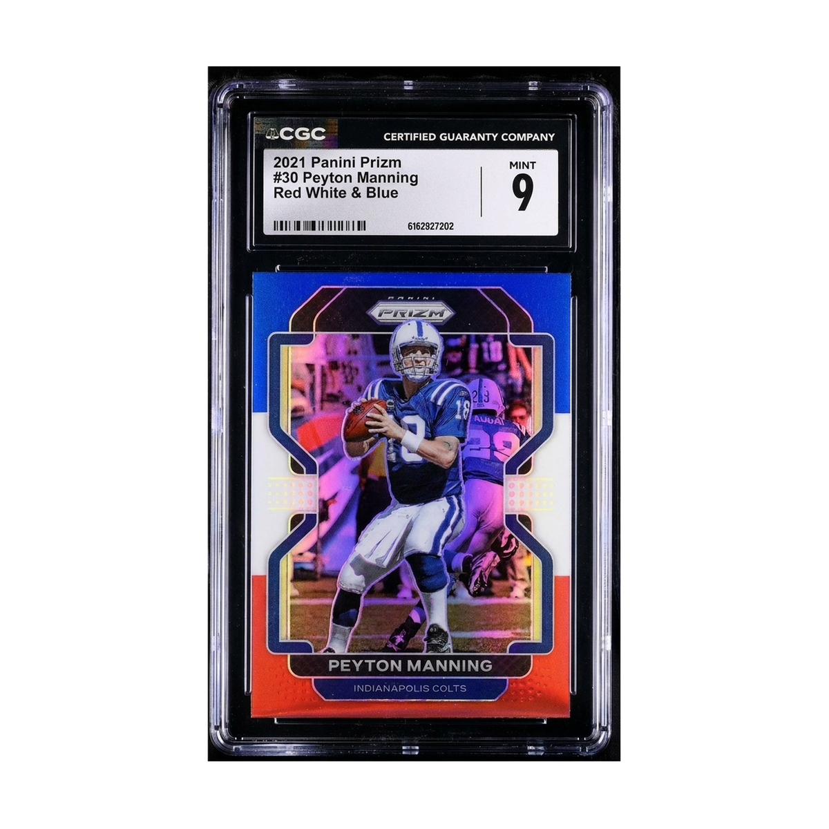 2021 Panini Prizm Peyton Manning #30 Red White & Blue CGC 9