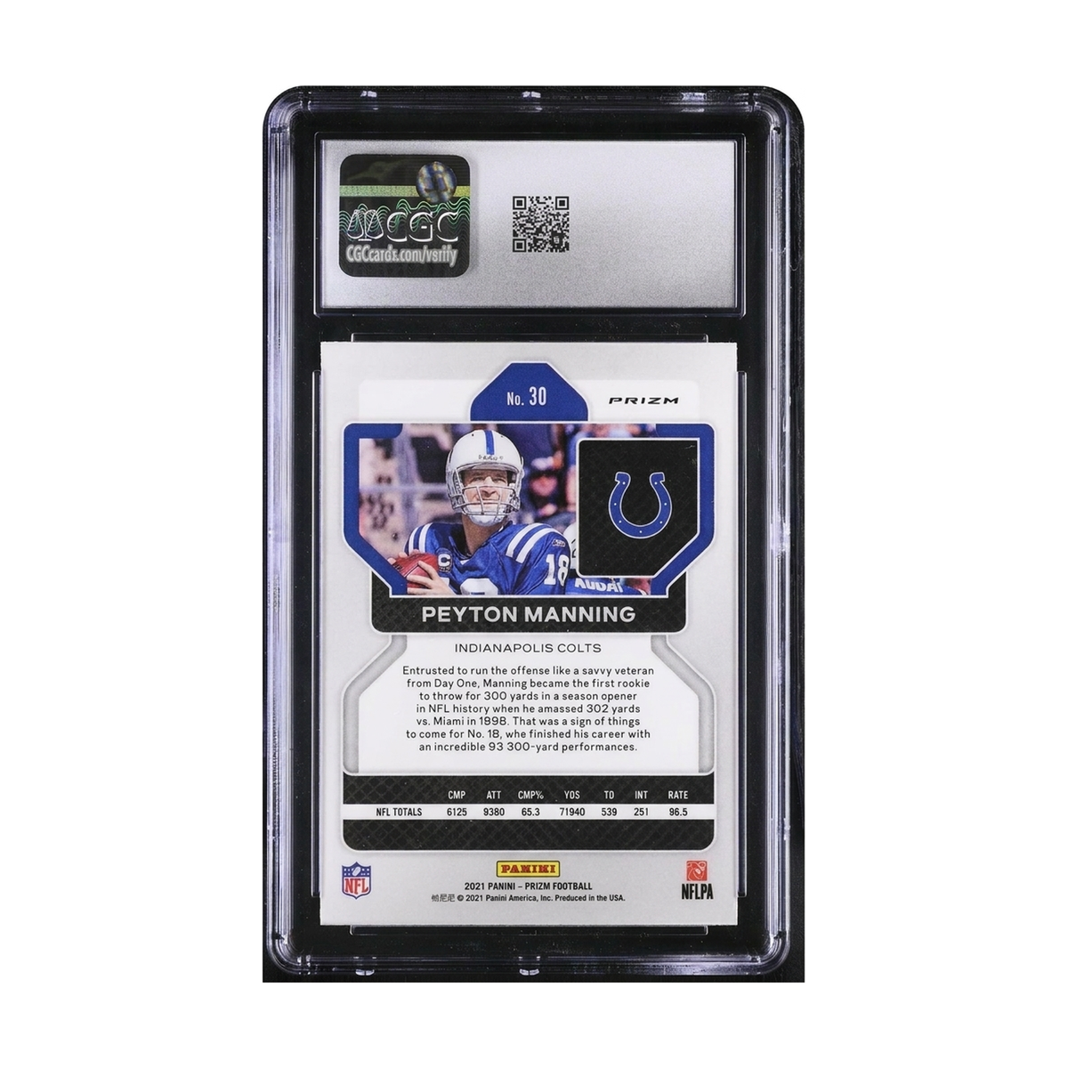 2021 Panini Prizm Peyton Manning #30 Red White & Blue CGC 9