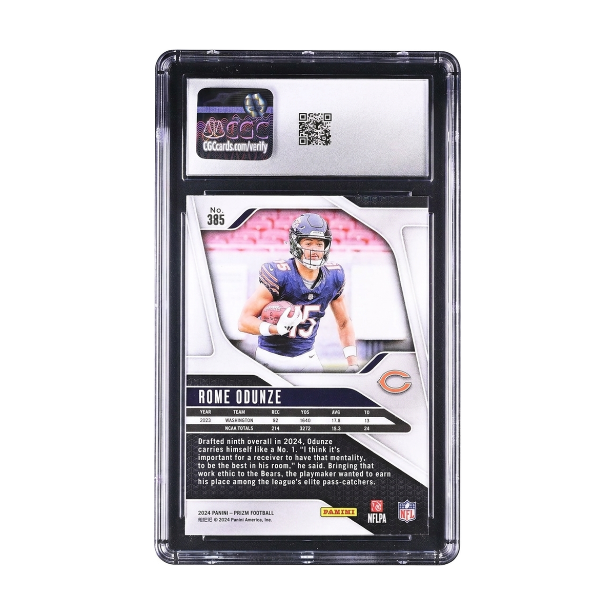 2024 Panini Prizm Rome Odunze #385 Rookie CGC 10