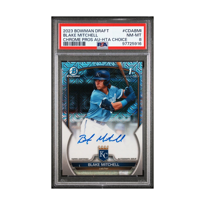 2023 Bowman Draft Chrome Autograph Hta Choice Refractor Blake Mitchell #CDABMI /99 /150 PSA 8
