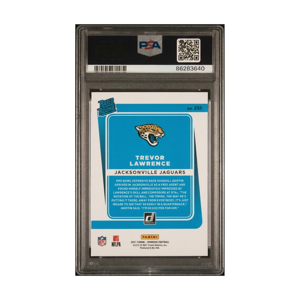 2021 Donruss Trevor Lawrence #251 Press Proof Hyper PSA 10