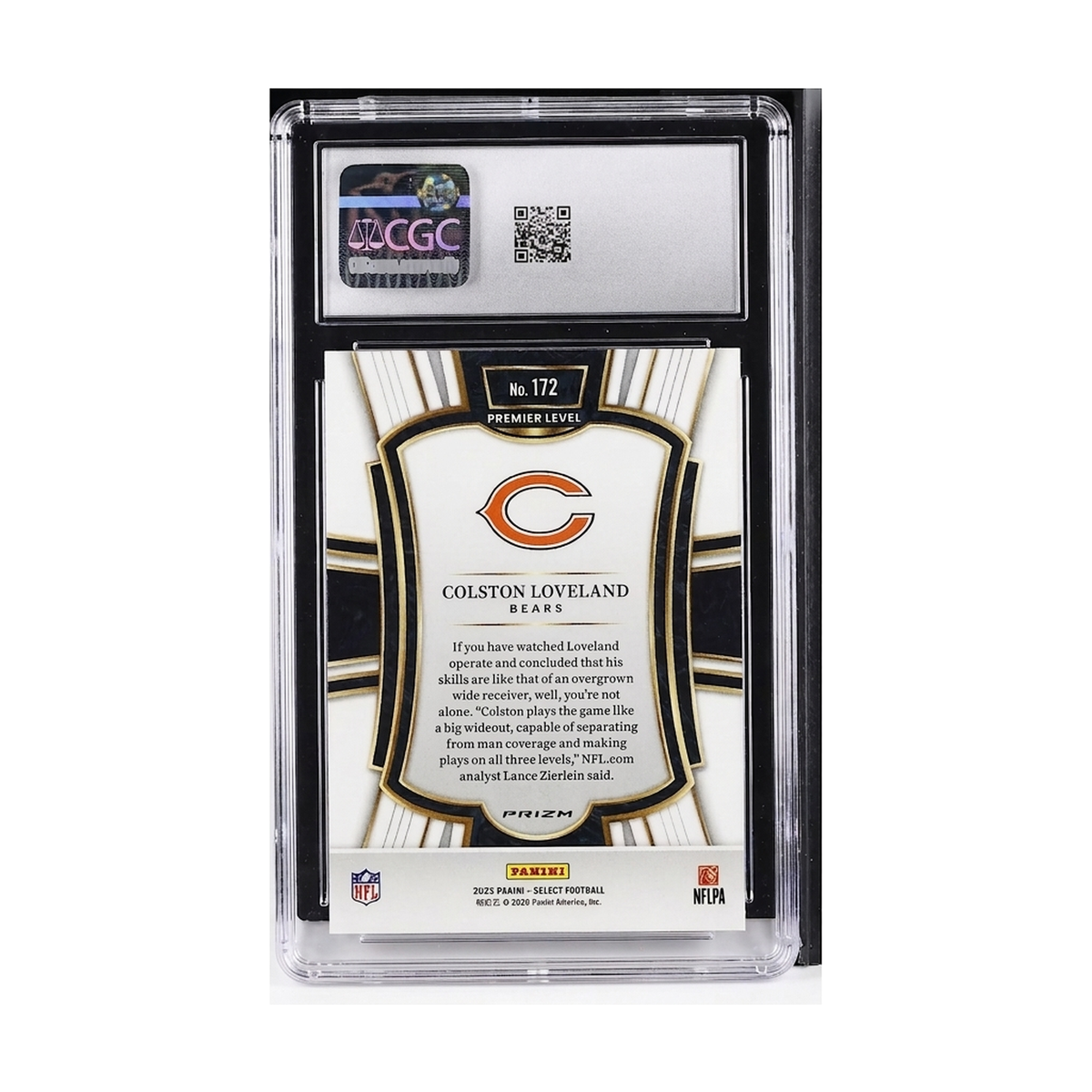 2025 Panini Select Colston Loveland #172 Red & Blue Shock Premier Level CGC 9