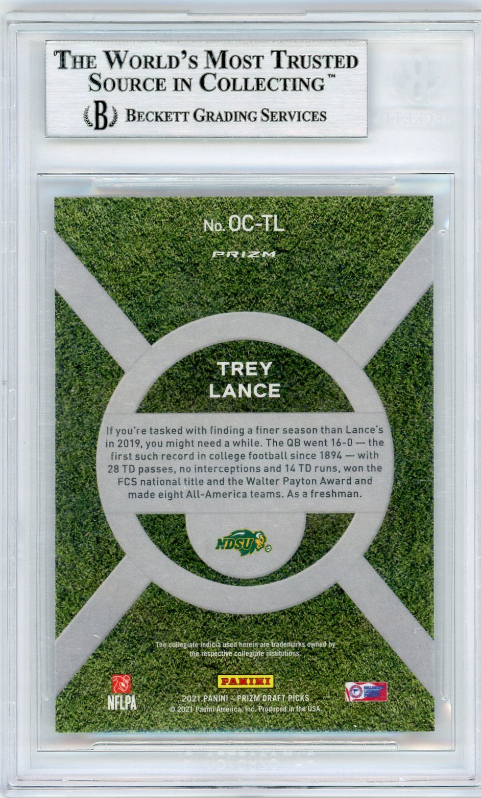 2021 Panini Prizm Draft Picks #4 Trey Lance On Campus Prizm BGS 0