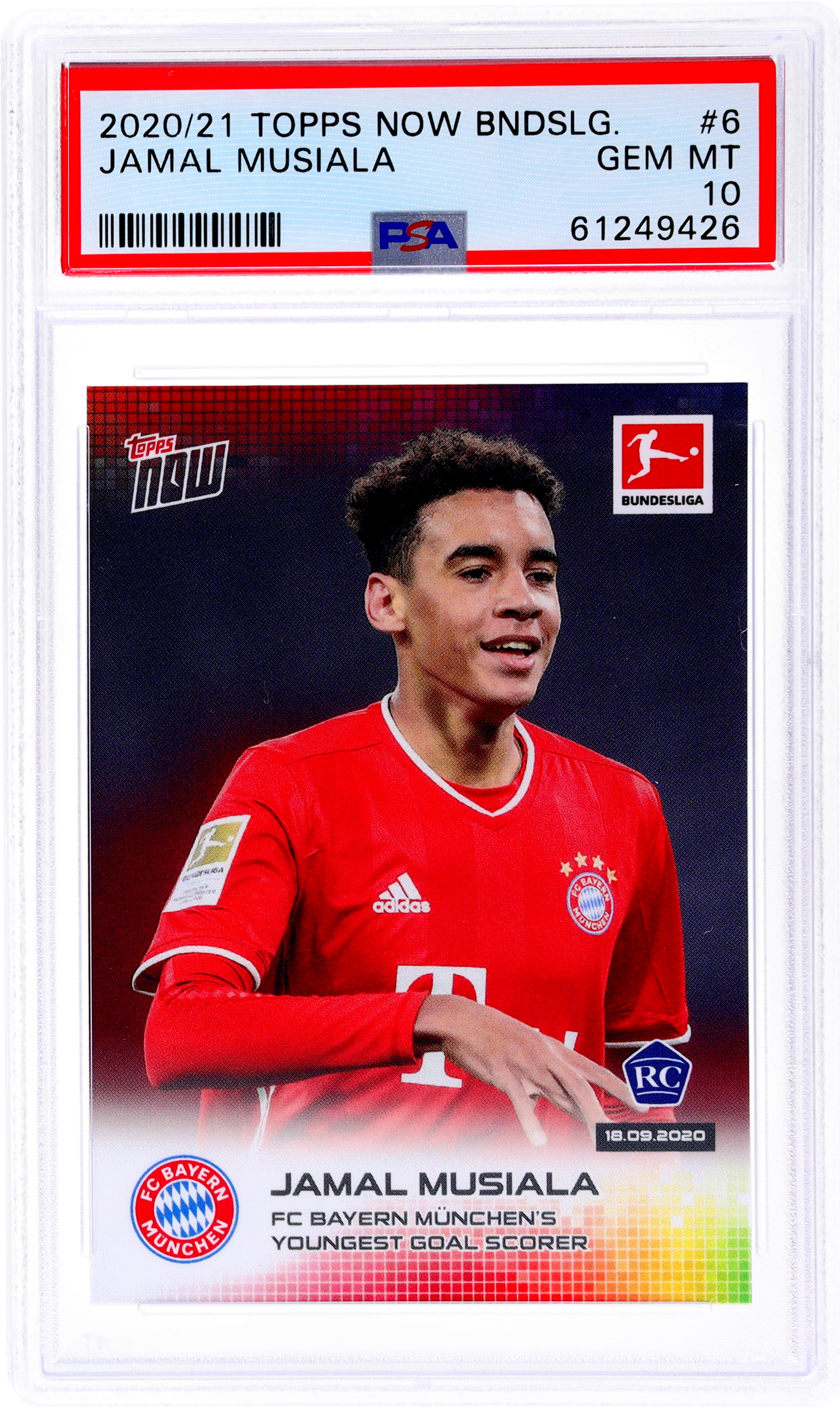 2020 Topps Now #6 Jamal Musiala Bundesliga PSA 10