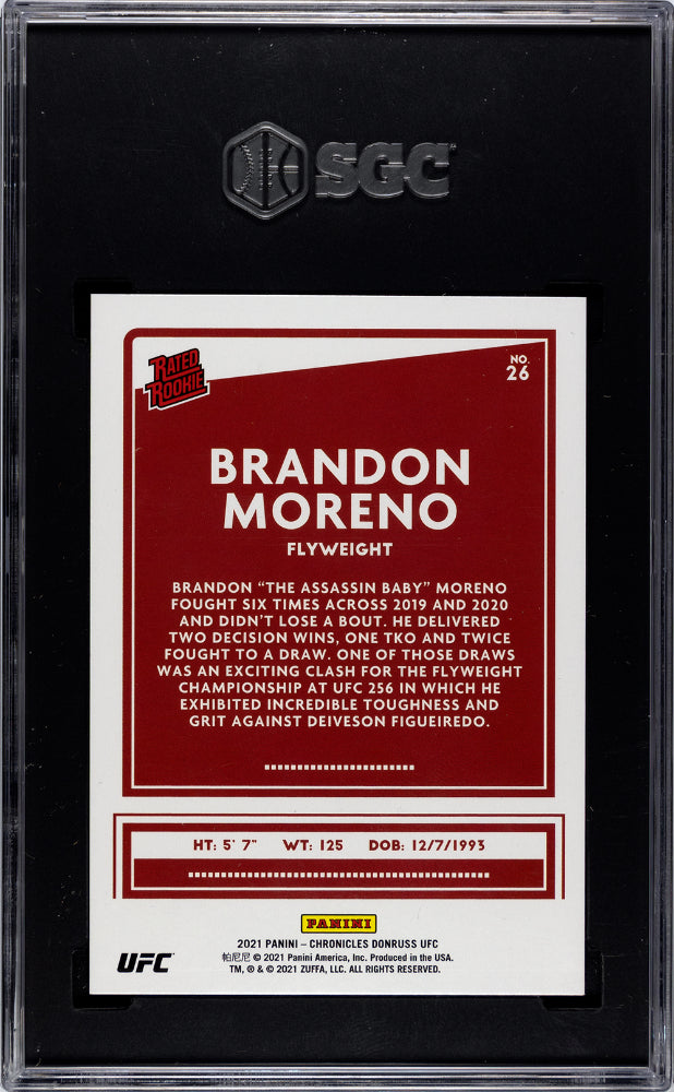 2021 Chronicles UFC Donruss Rated Rookie Red Brandon Moreno #26 /88 SGC 9.5