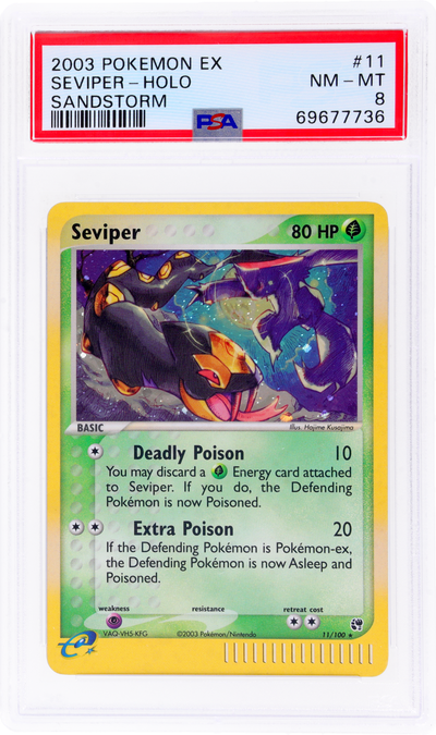 Pokémon EX Sandstorm Seviper #11 Holo PSA 8