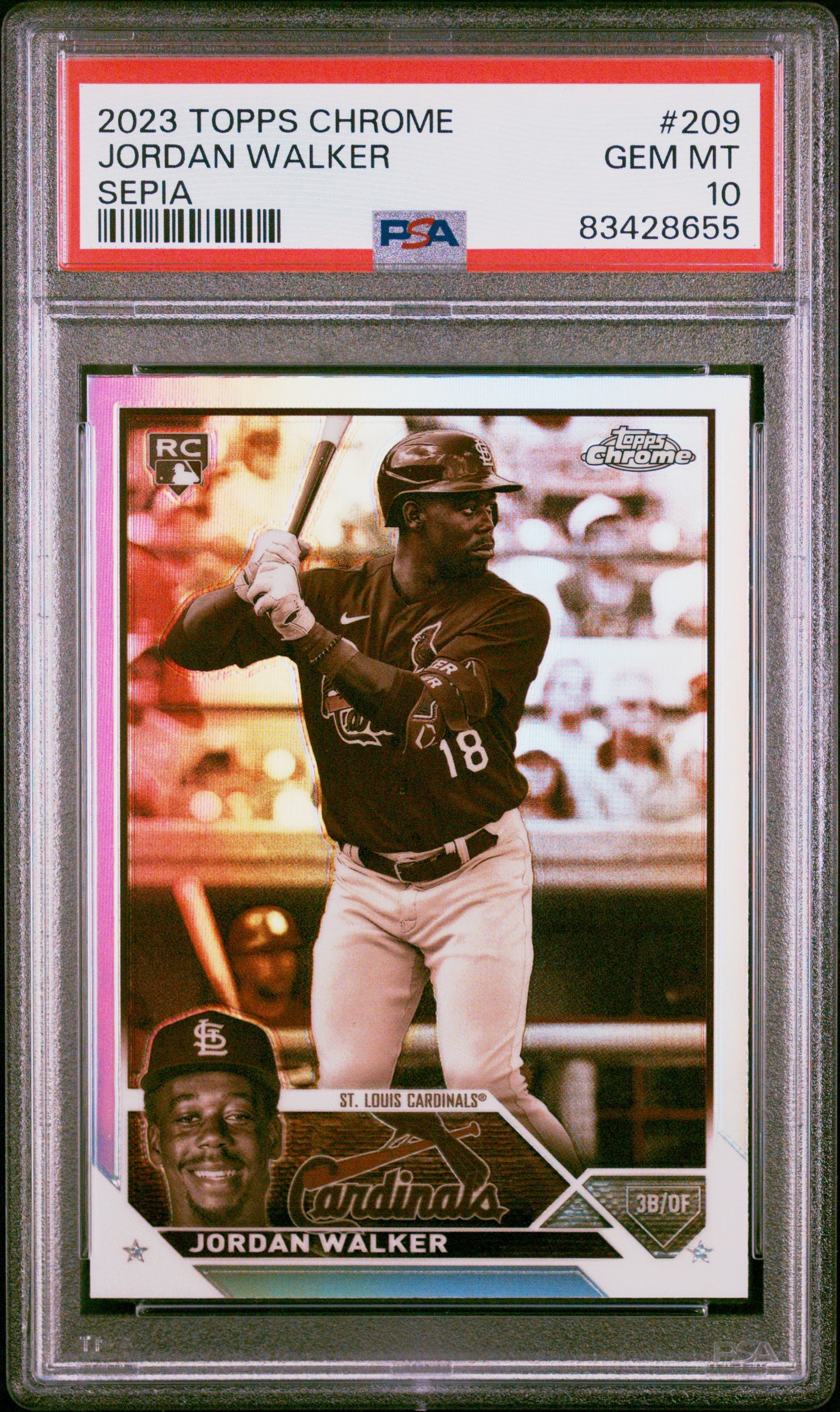 2023 Topps Chrome Sepia Jordan Walker #209 Rookie RC PSA 10