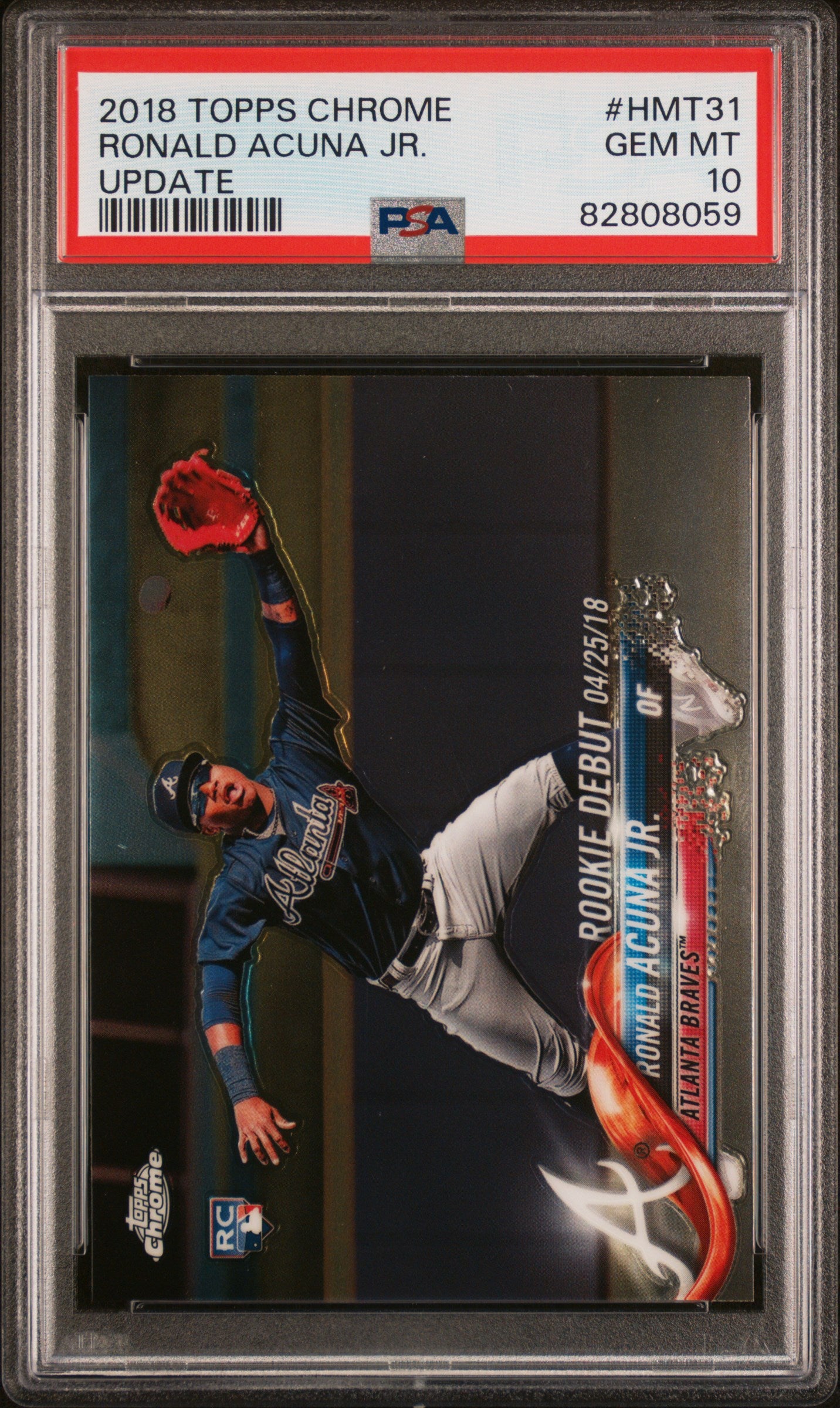 2018 Topps Chrome Update Ronald Acuna Jr. RC #HMT31 PSA 10