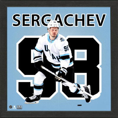 Highland Mint Mikhail Sergachev Utah Hockey Club Impact Jersey Frame