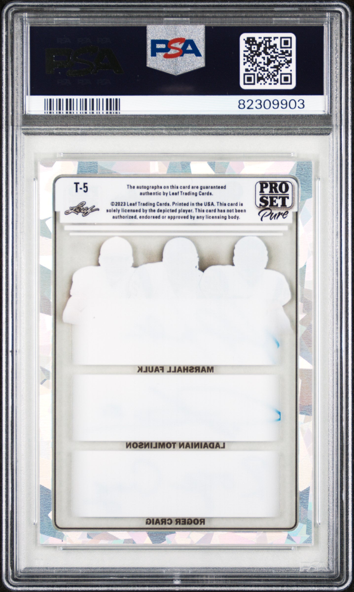 2023 Pro Set Pure Triography Faulk Tomlinson Craig #T5 /4 PSA 10