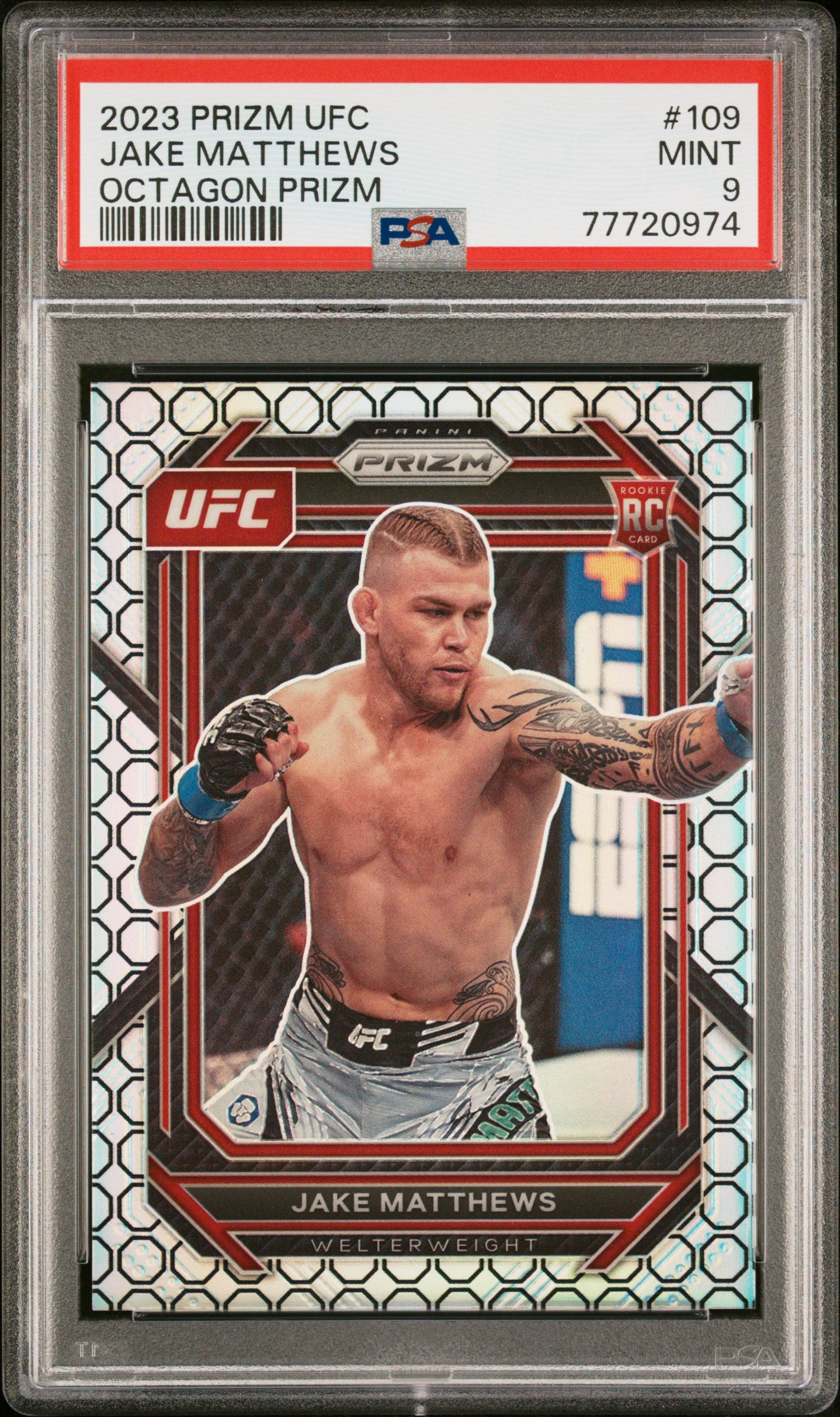 2023 Panini Prizm UFC #109 Jake Matthews Octagon Prizm PSA 9