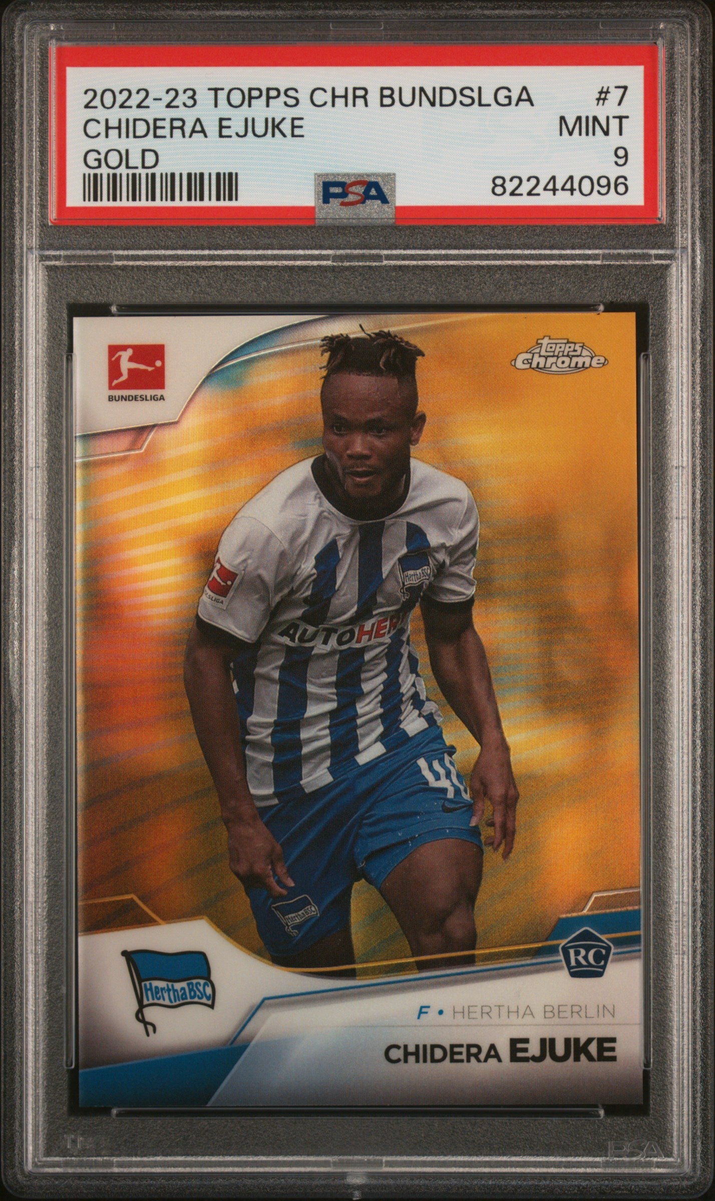 2022 Topps Chrome Bundesliga #7 Chidera Ejuke Gold PSA 9