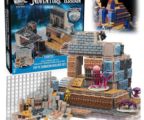 Monster Adventure Terrain Painted Dungeon Builder Set (159 Pieces)