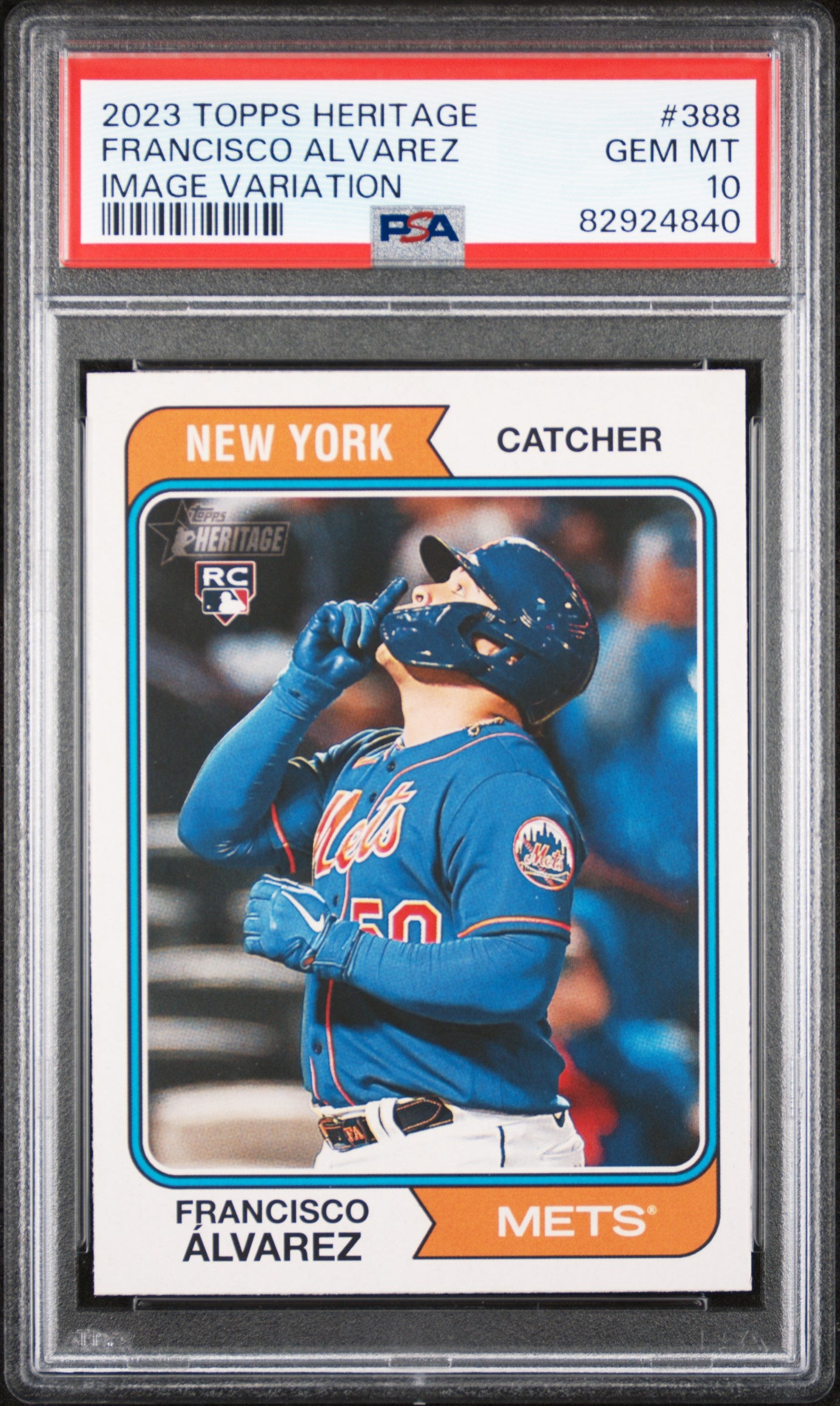 2023 Topps Heritage Image Variation Francisco Alvarez #388 RC PSA 10