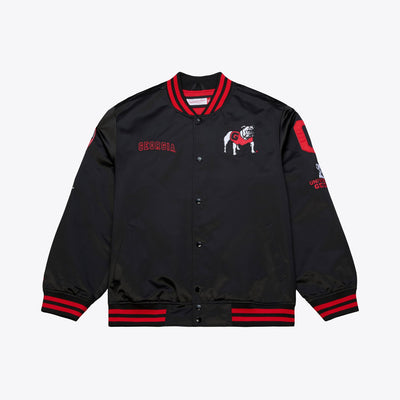 Mitchell & Ness Georgia Bulldogs Black Double Clutch Lightweight Satin Full-Snap Jacket