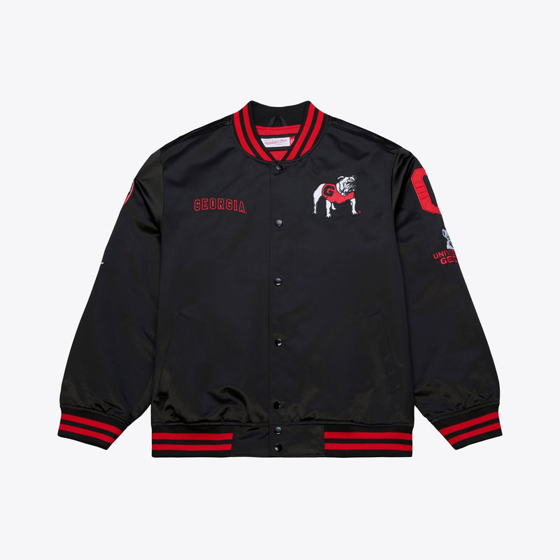 Mitchell & Ness Georgia Bulldogs Black Double Clutch Lightweight Satin Full-Snap Jacket